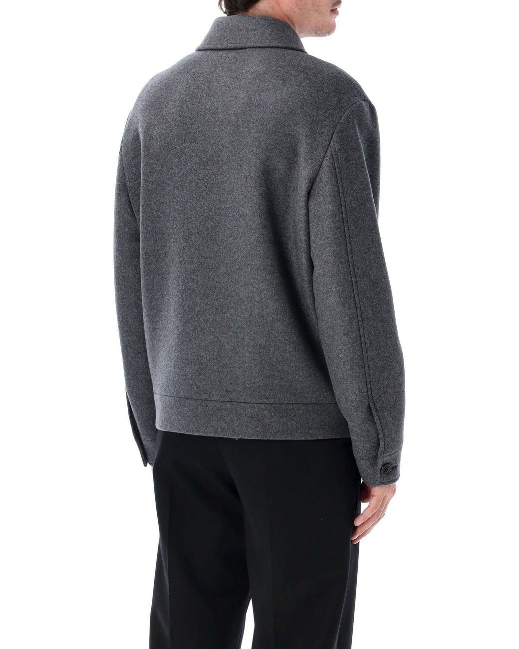 Valentino Garavani Gray Wool And Cashmere Shirt Jacket
