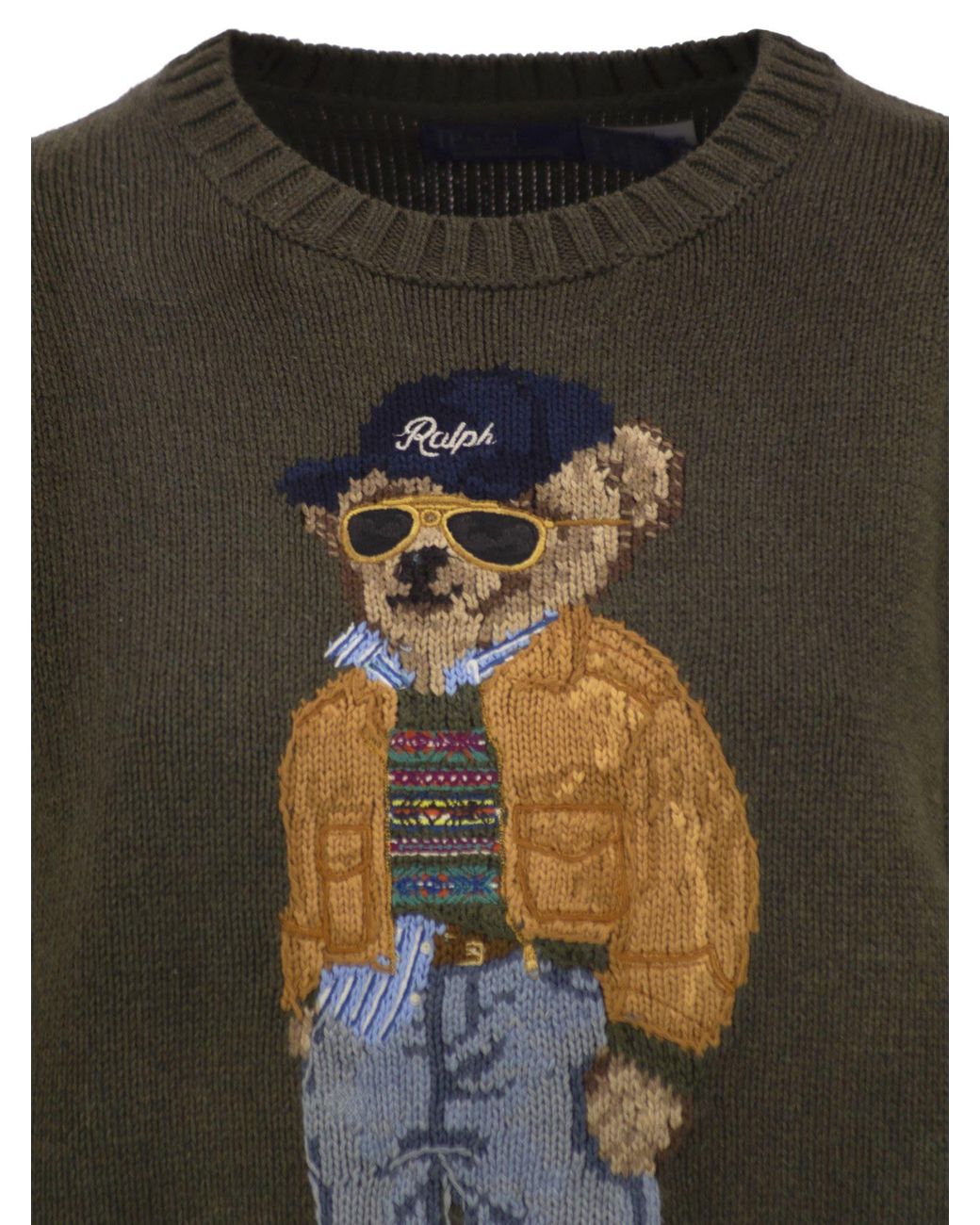 Polo Ralph Lauren Black Cotton Polo Bear Knit Jumper