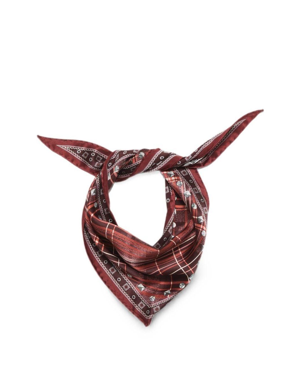 Acne Pink Checked Silk Headband