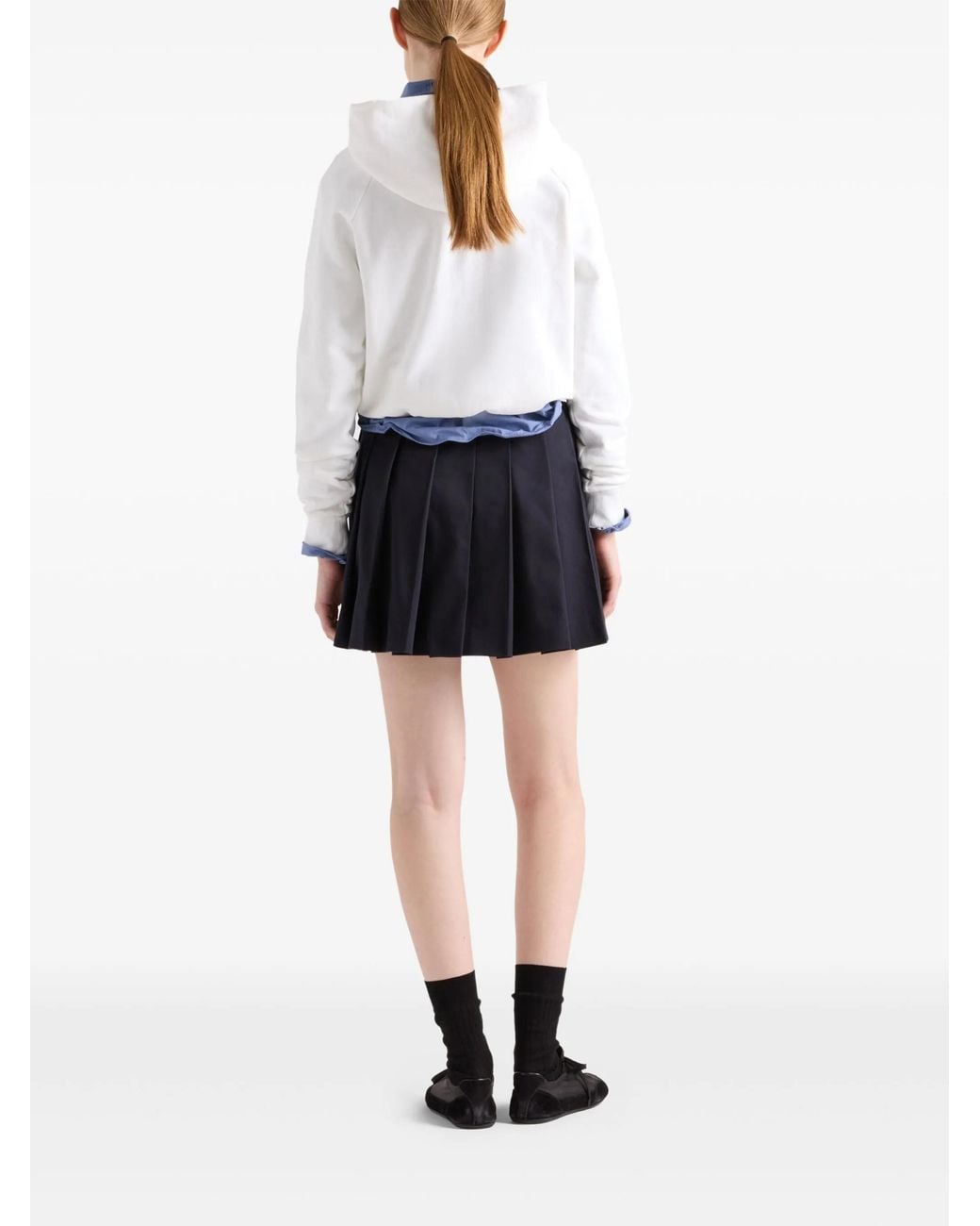 Prada White Old Logo-Print Hoodie
