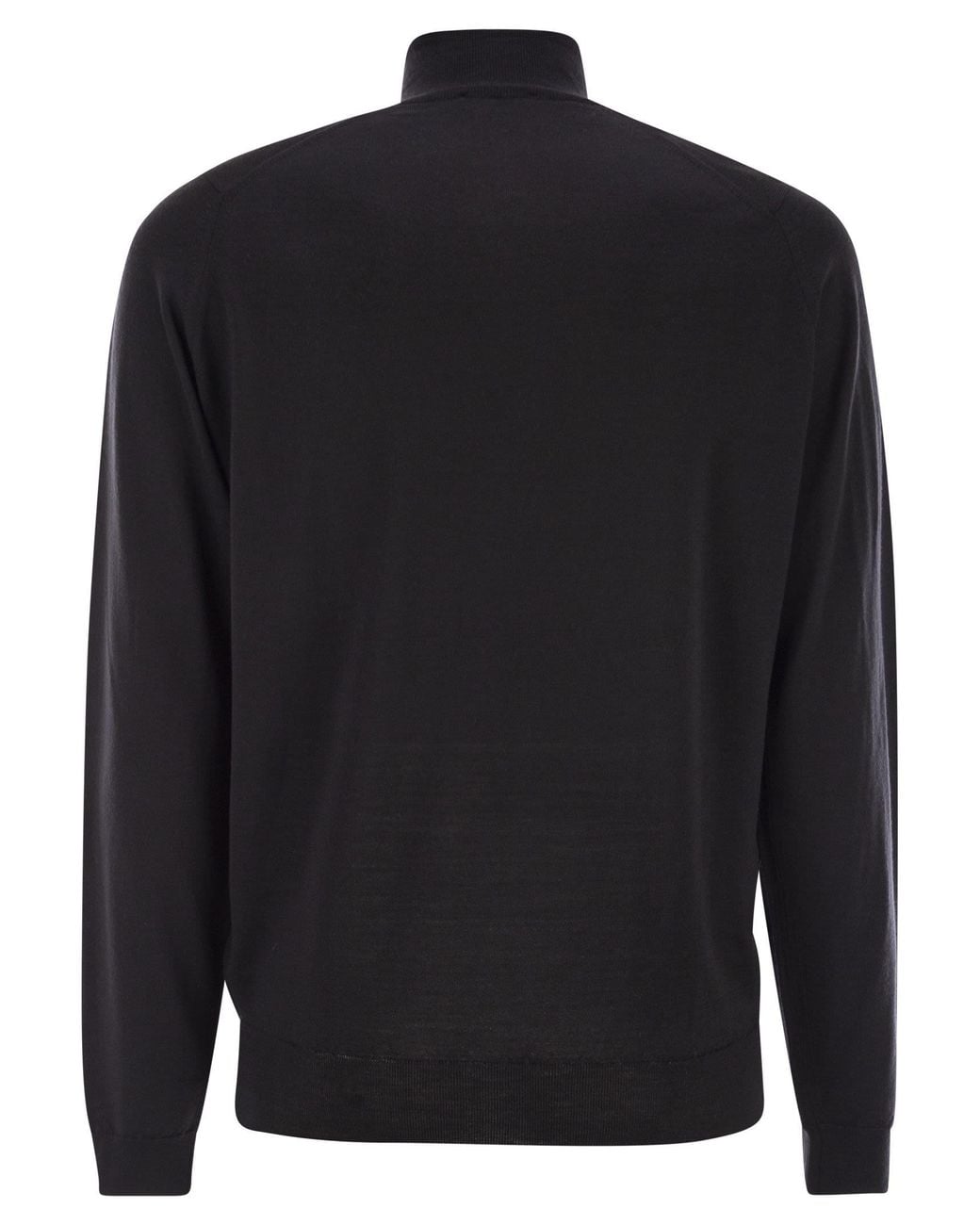 John Smedley Blue Barrow High Neck Jumper With Half Zip for men