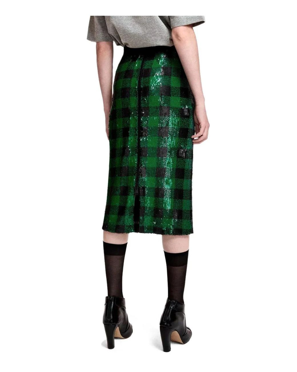 Essentiel Antwerp Green Knitwear Midi Skirt