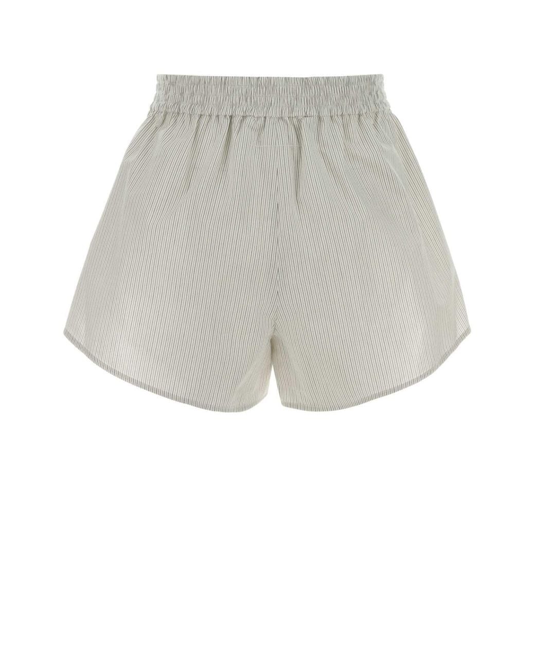 MM6 by Maison Margiela Gray Embroidered Cotton Shorts