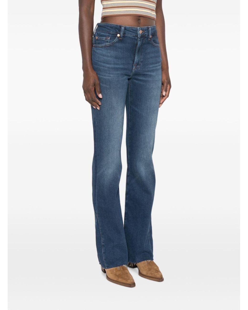 Seven7 Blue The Leggy Bootcut Denim Jeans