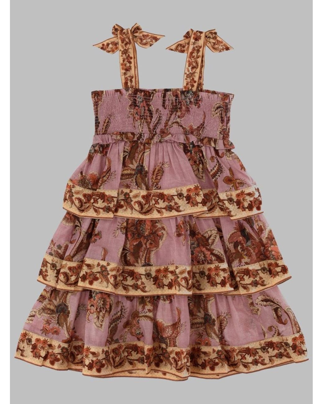 Zimmermann Brown Aster Kids Tiered Dress