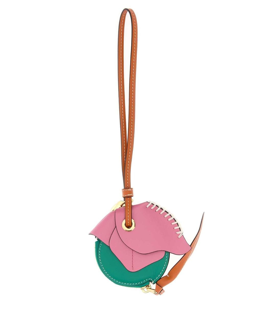 Prada White Leather Keyring