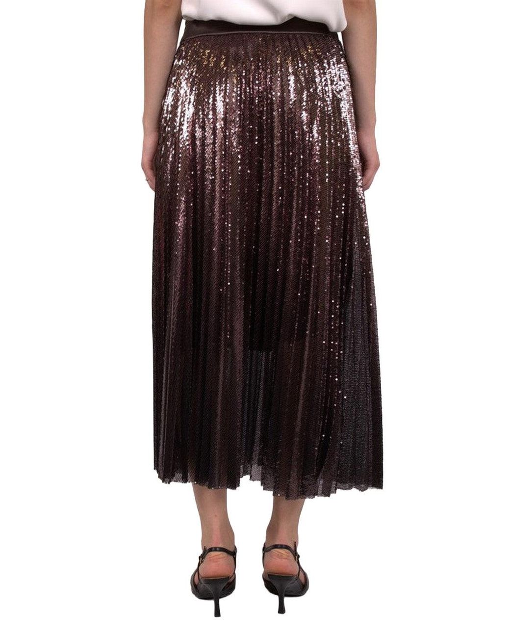Peserico Black Crepe Midi Skirt
