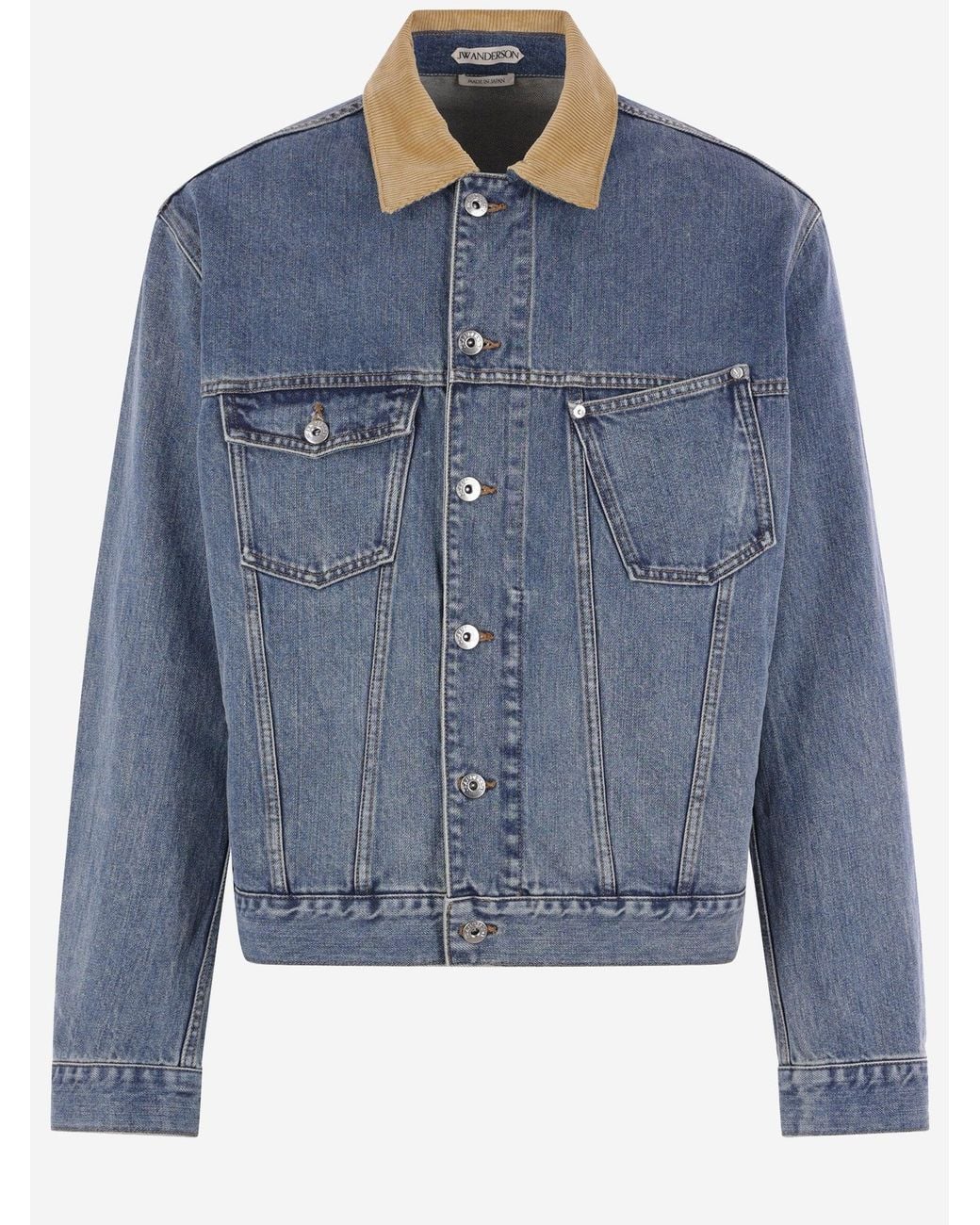 J.W. Anderson Blue Cotton Jacket With Corduroy Collar
