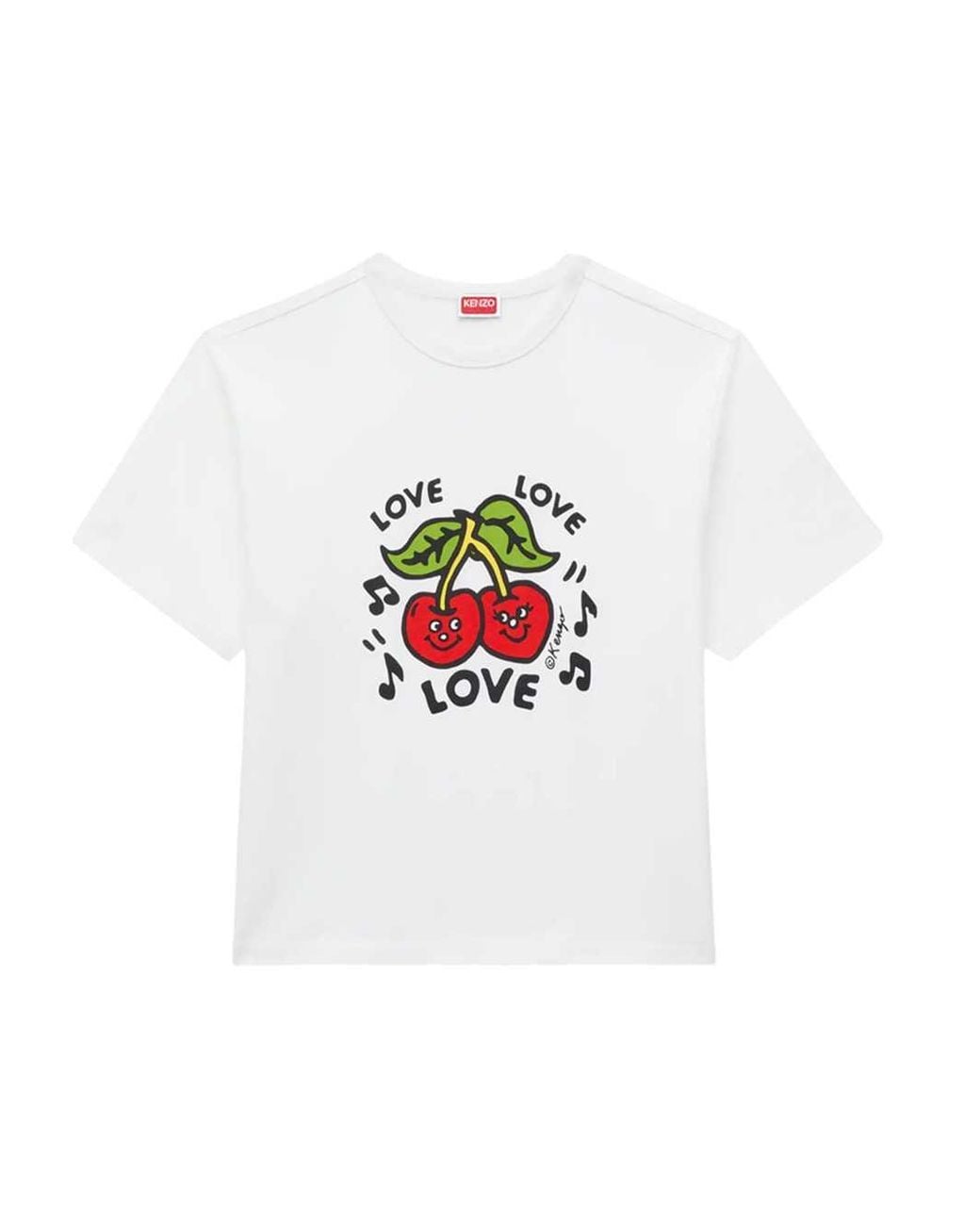 KENZO White Sounds' Embroidered Oversized Cotton T-Shirt