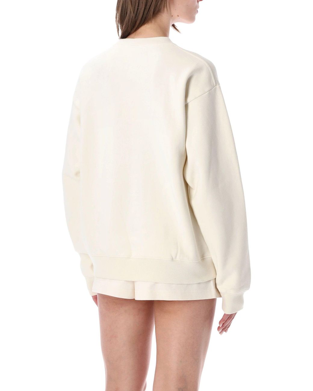 Sporty & Rich Natural Sporty & Rich Sporty & Rich Off- Varsity Crewneck Sweatshirt