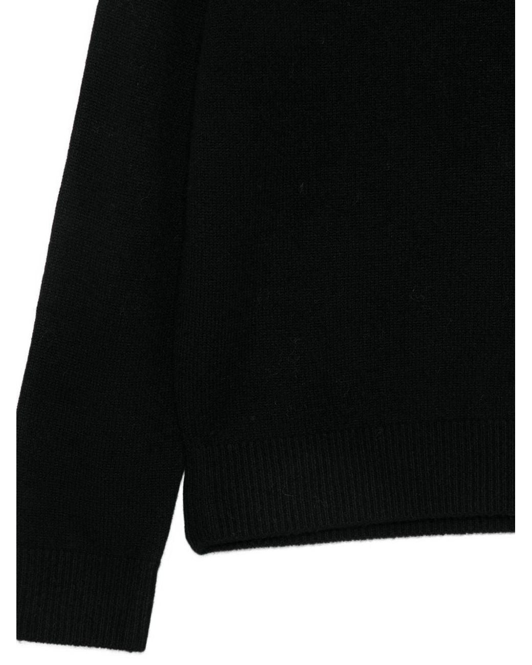 DUNST Black Wool And Cashmere V Necked Sweater