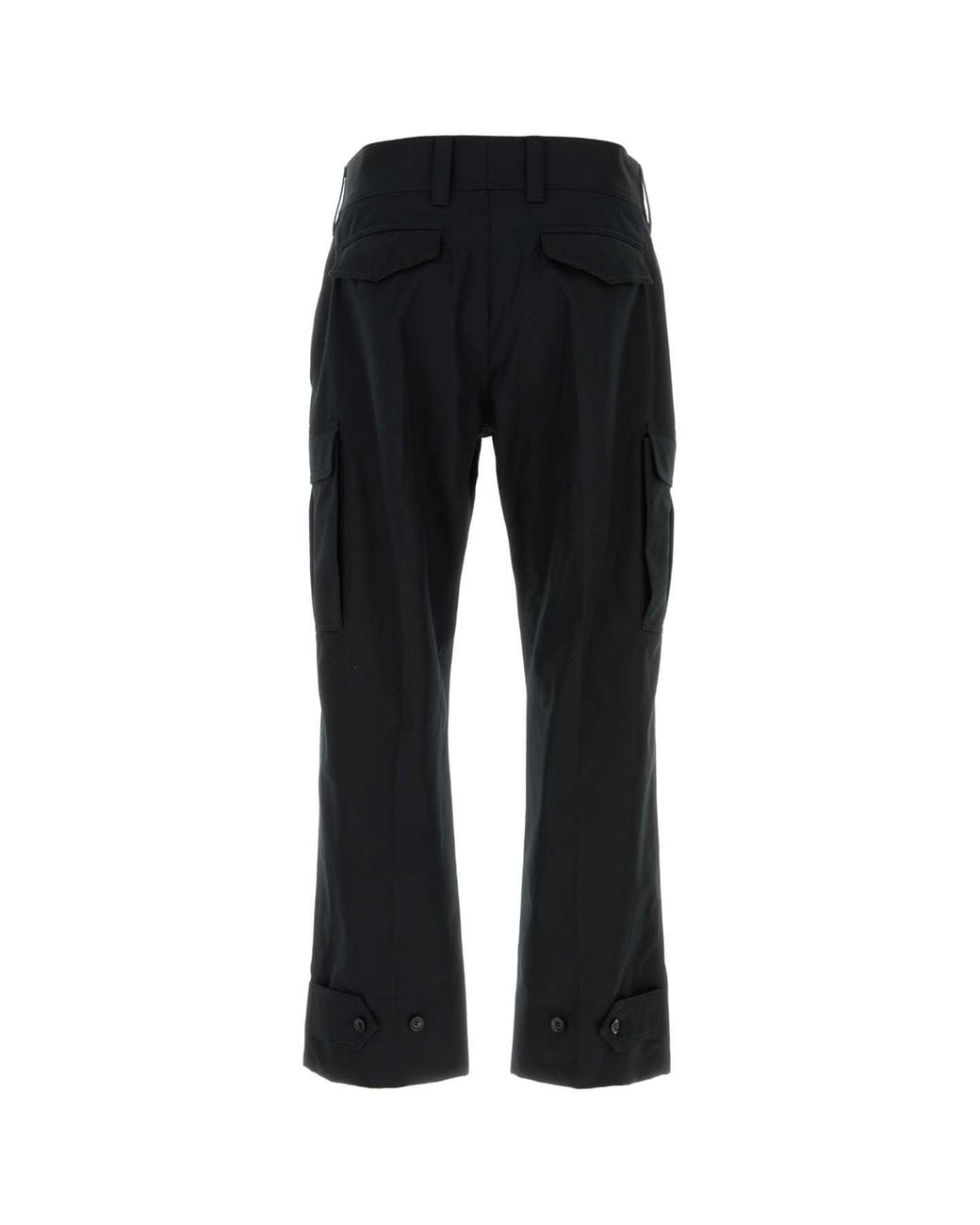 McQueen Black Cotton Cargo Pant for men