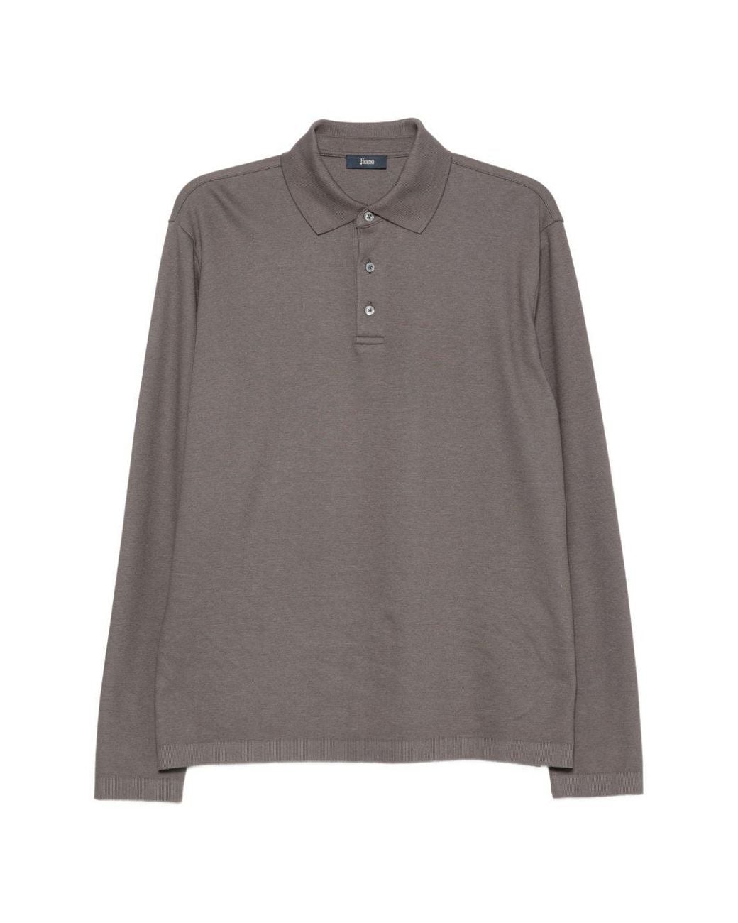Pull à col rond en coton Herno en coloris Gray