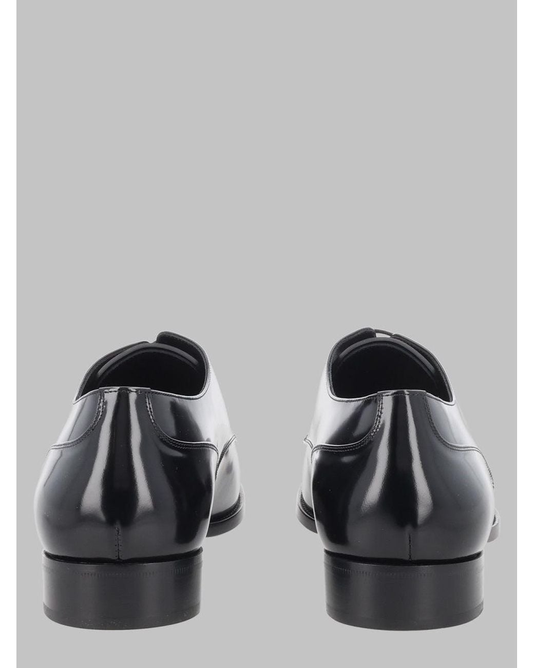 Saint Laurent Gray Stanton Mocassino Derby Dress Shoes For With 2.5 Cm Heel for men