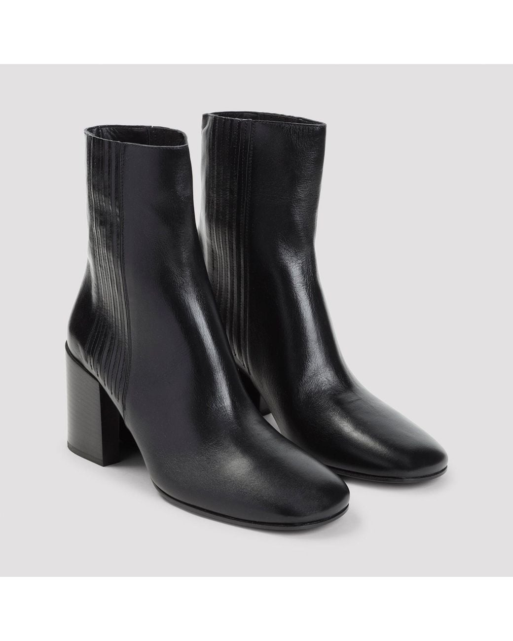 Dries Van Noten Black Calf Leather Bootie