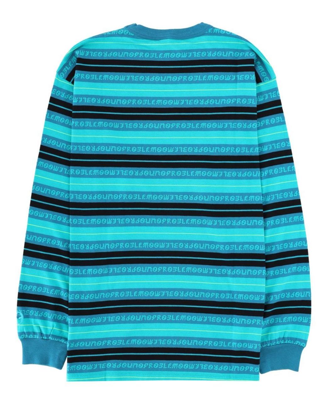 No Problemo Blue T Shirt A Righe Jacquard