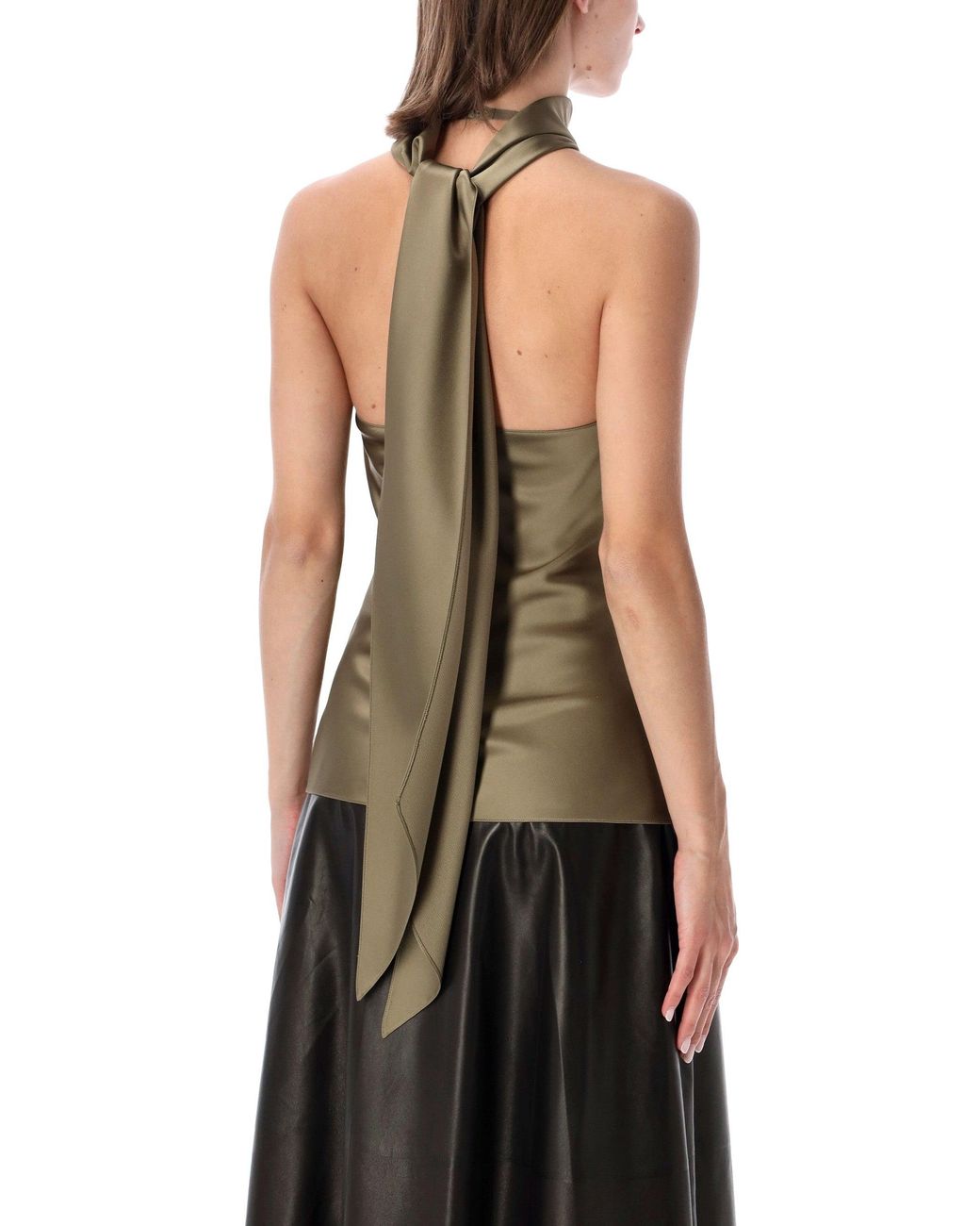 Ralph Lauren Green Chilton Satin Blouse