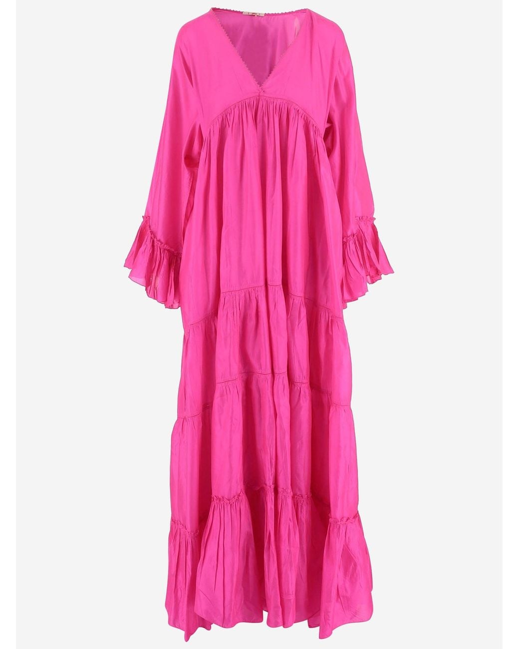 Péro Pink Long Silk Dress