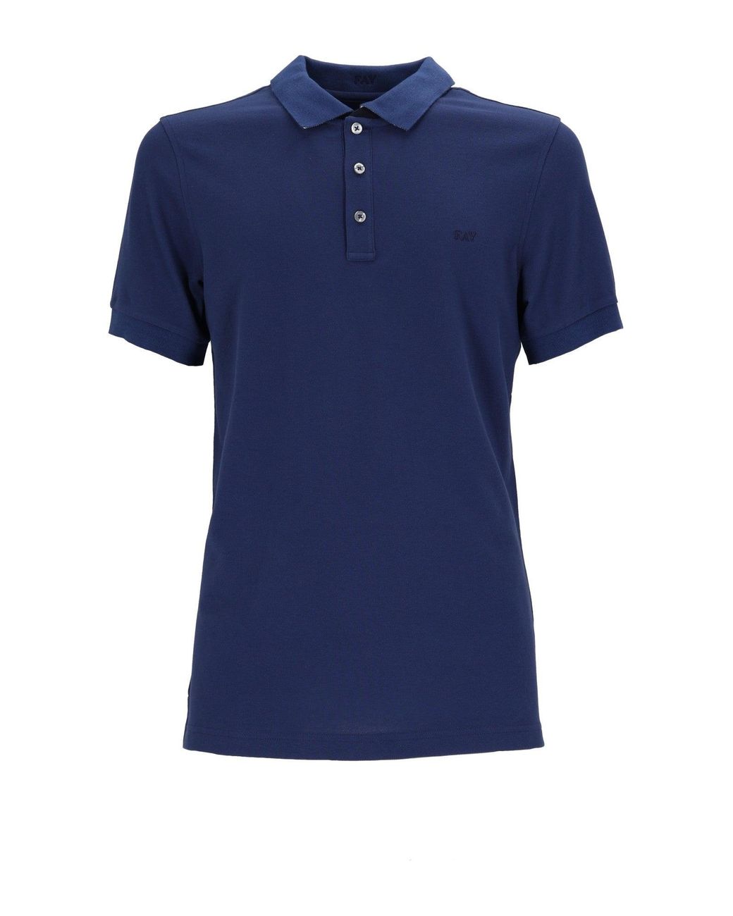 Fay Blue Polo Db Collar Piquet Str. Bicolor