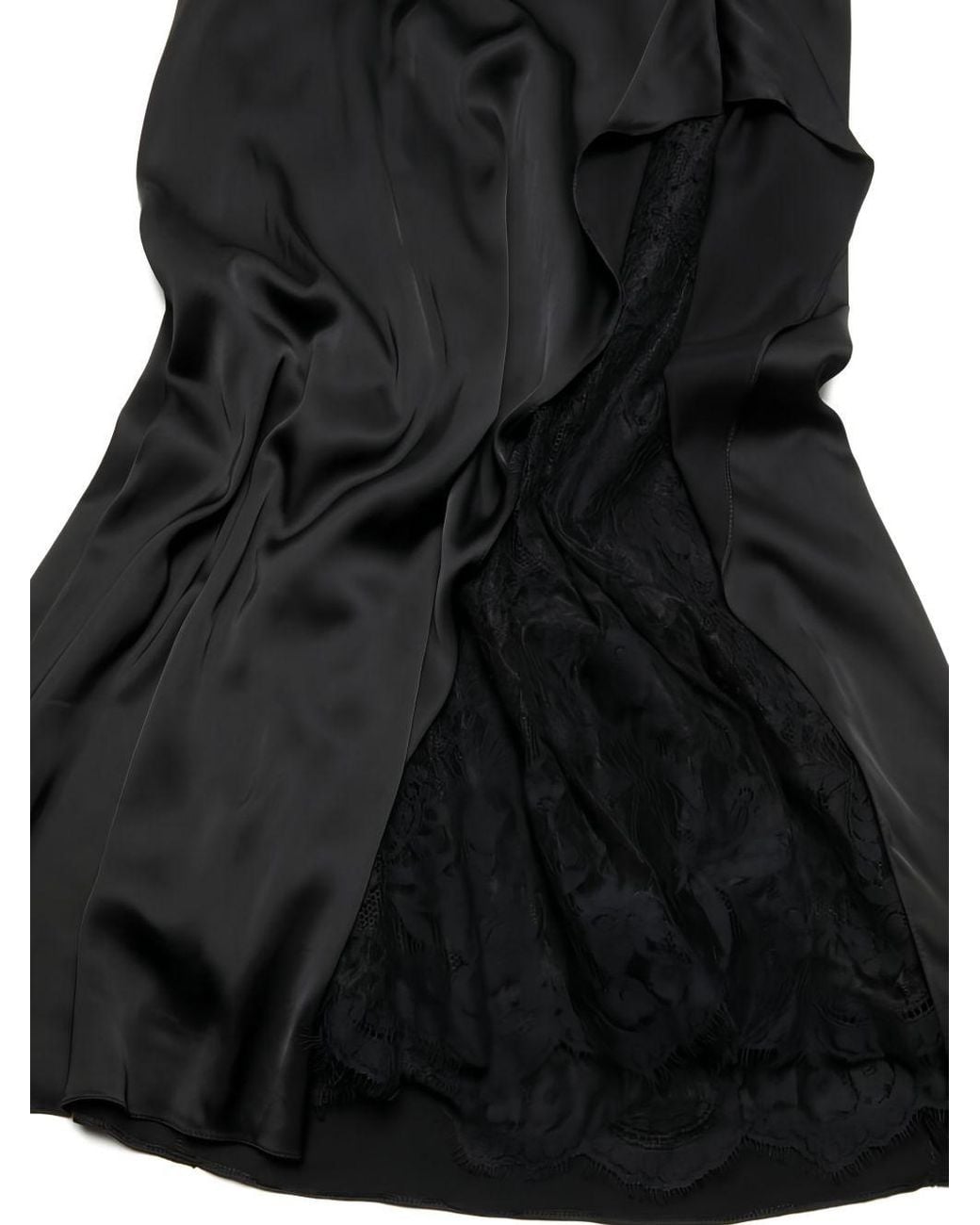 Acne Black Satin Slip Dress
