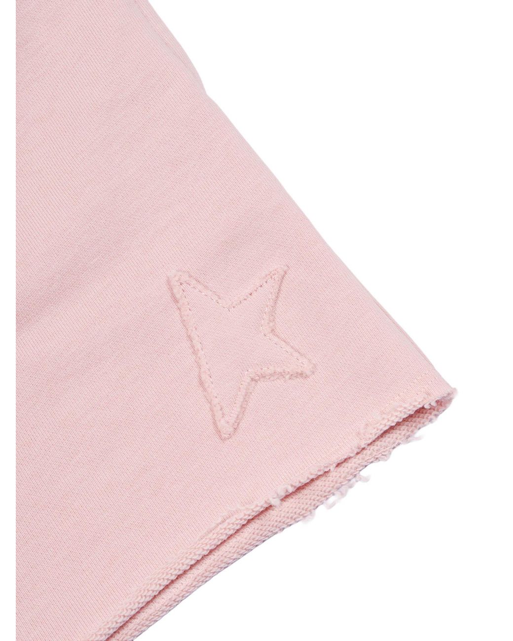 Golden Goose Deluxe Brand Pink Star Girl's Short Blend Cotton Fleece With Patch And Print for men