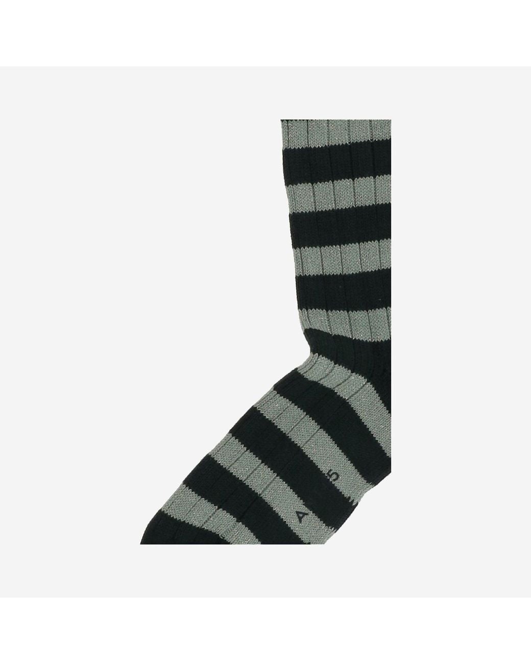 ANT45 Green Stretch Cotton Blend Socks With A Striped Pattern