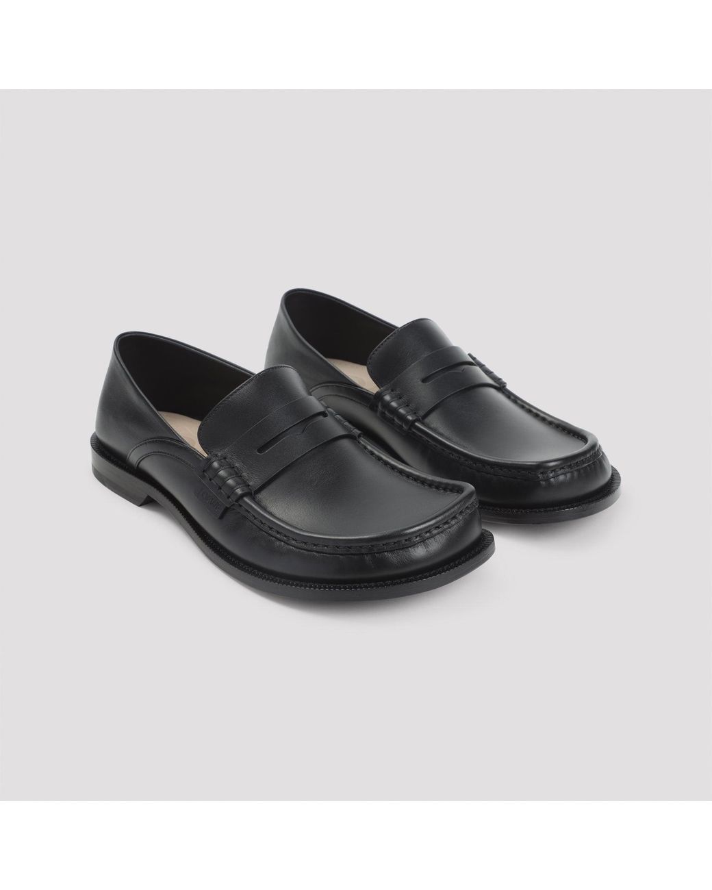 Loewe Black Campo Flap Back Loafers
