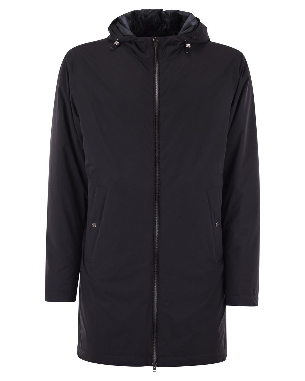 Herno Blue Long Nylon Jacket for men