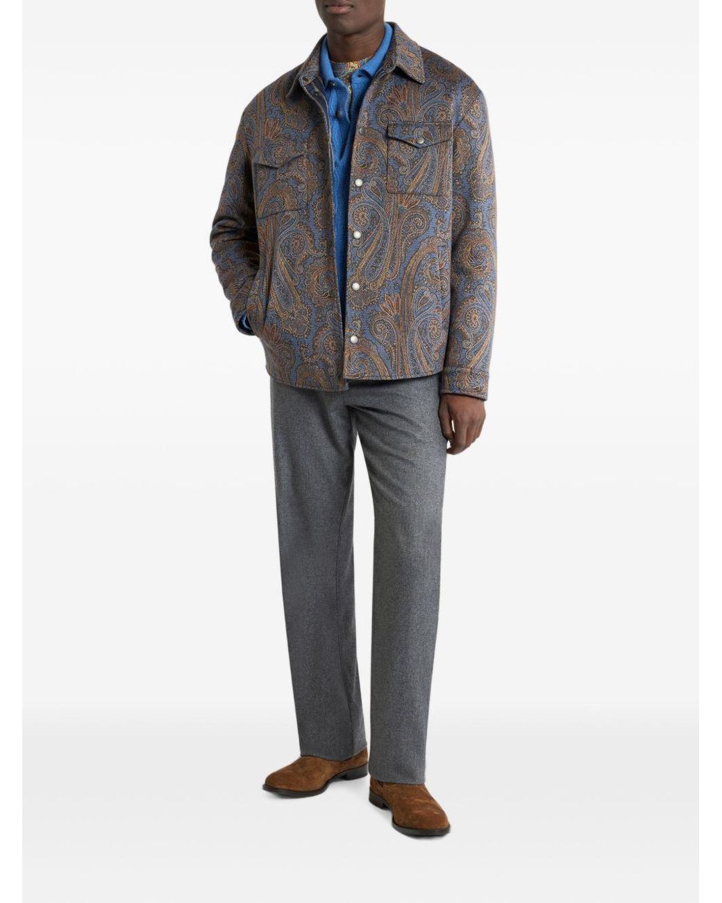 Etro Blue Cashmere Polo Shirt