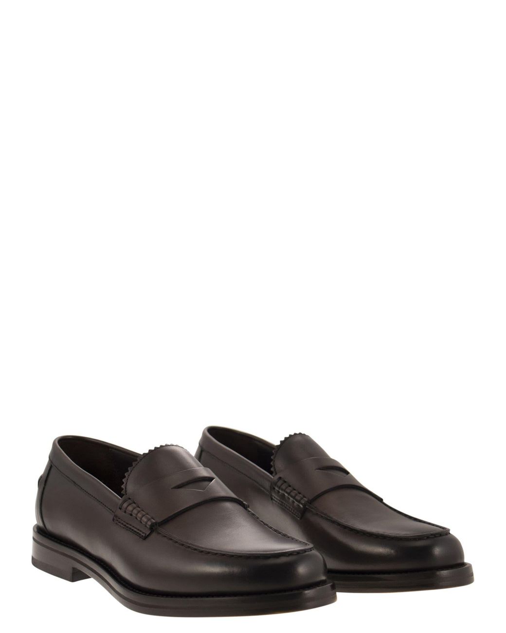 Doucal's Doucals Leder Penny Loafer in Black für Herren