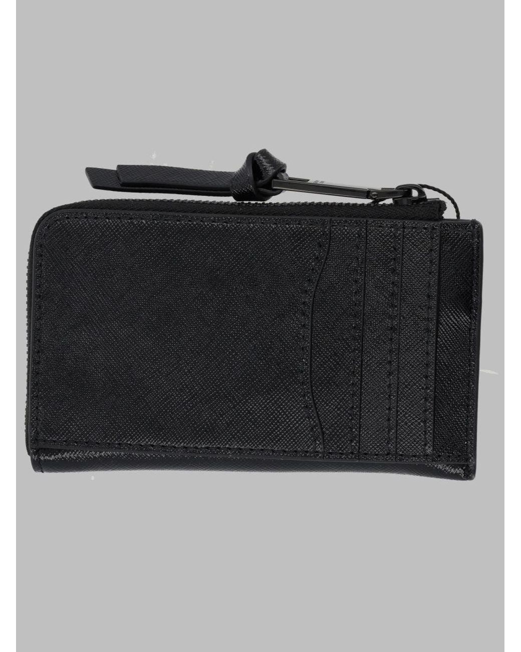 Marc Jacobs Black Leather Zip Wristlet Wallet