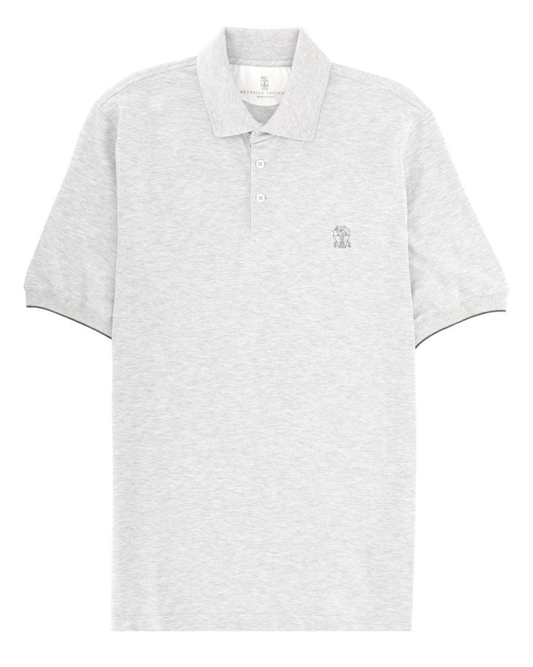 Brunello Cucinelli White Polo With Logo for men