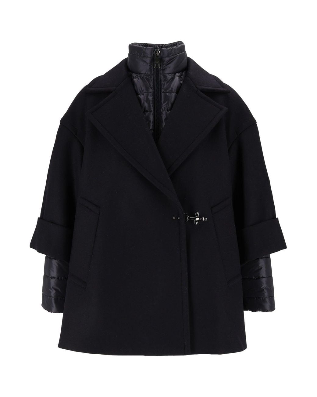 Fay Blue Double-Layer Quilted Cape