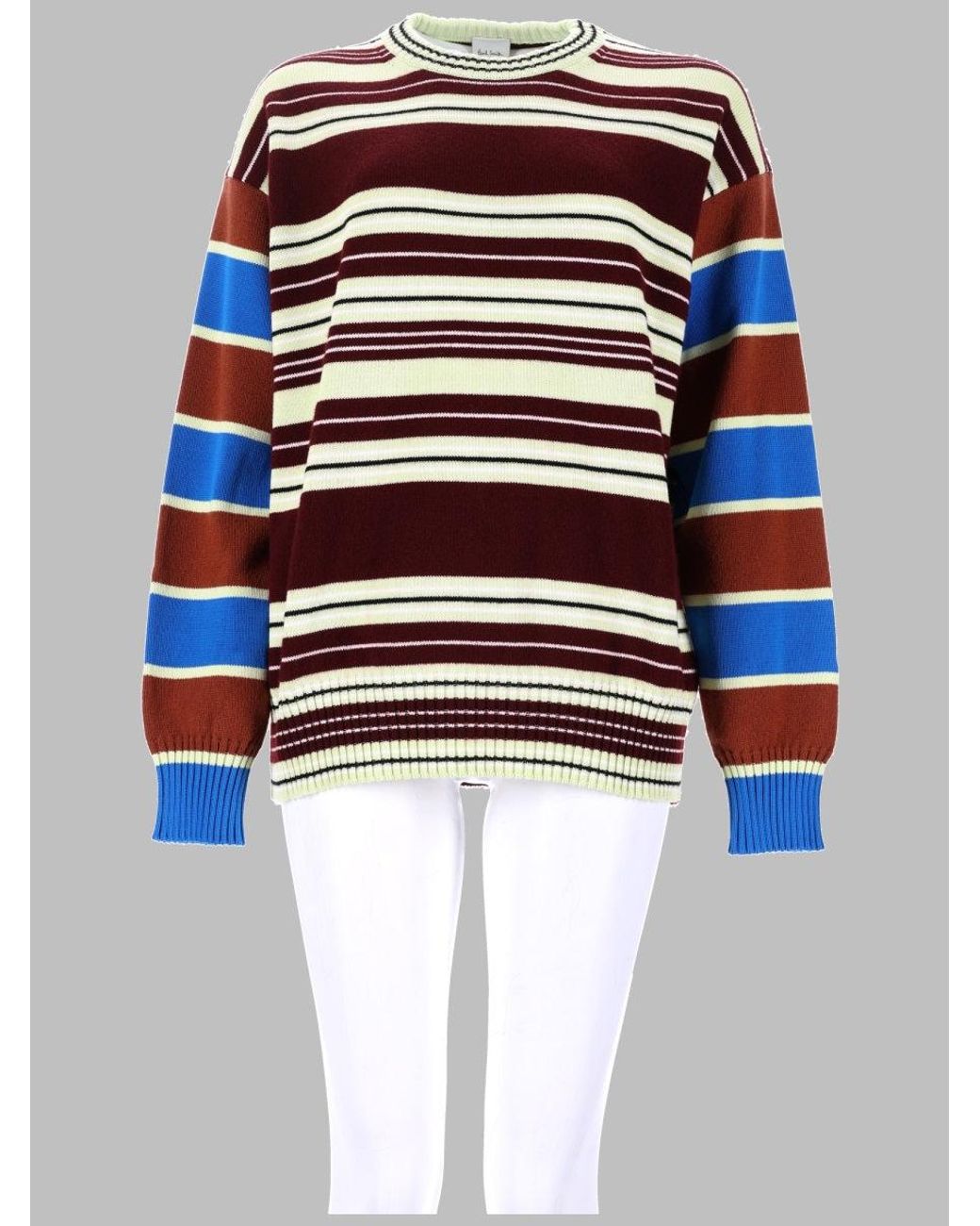 Paul Smith Blue Paul Smith Striped Lambswool-Cotton Sweater