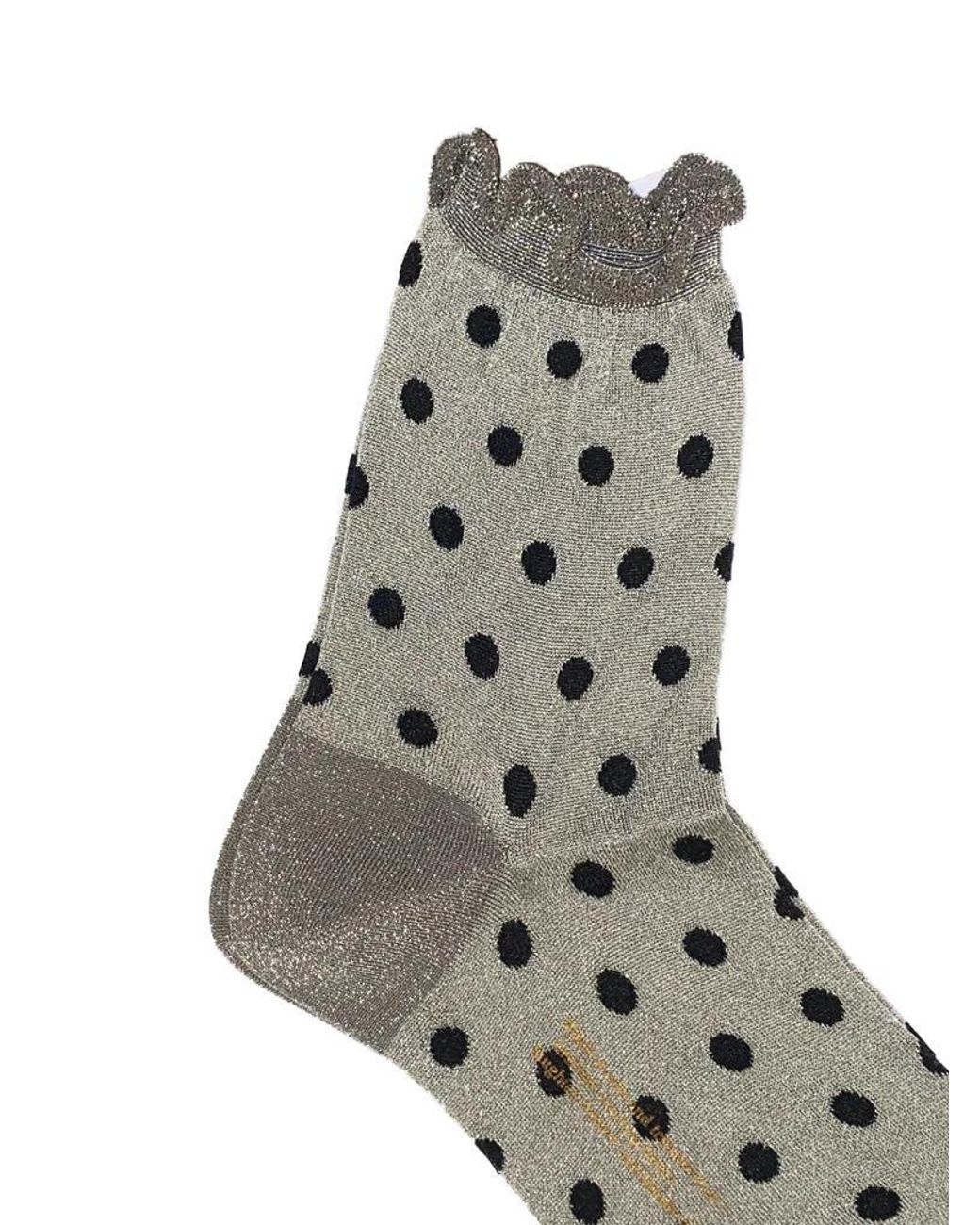 Antipast Gray Glitter Pois Socks