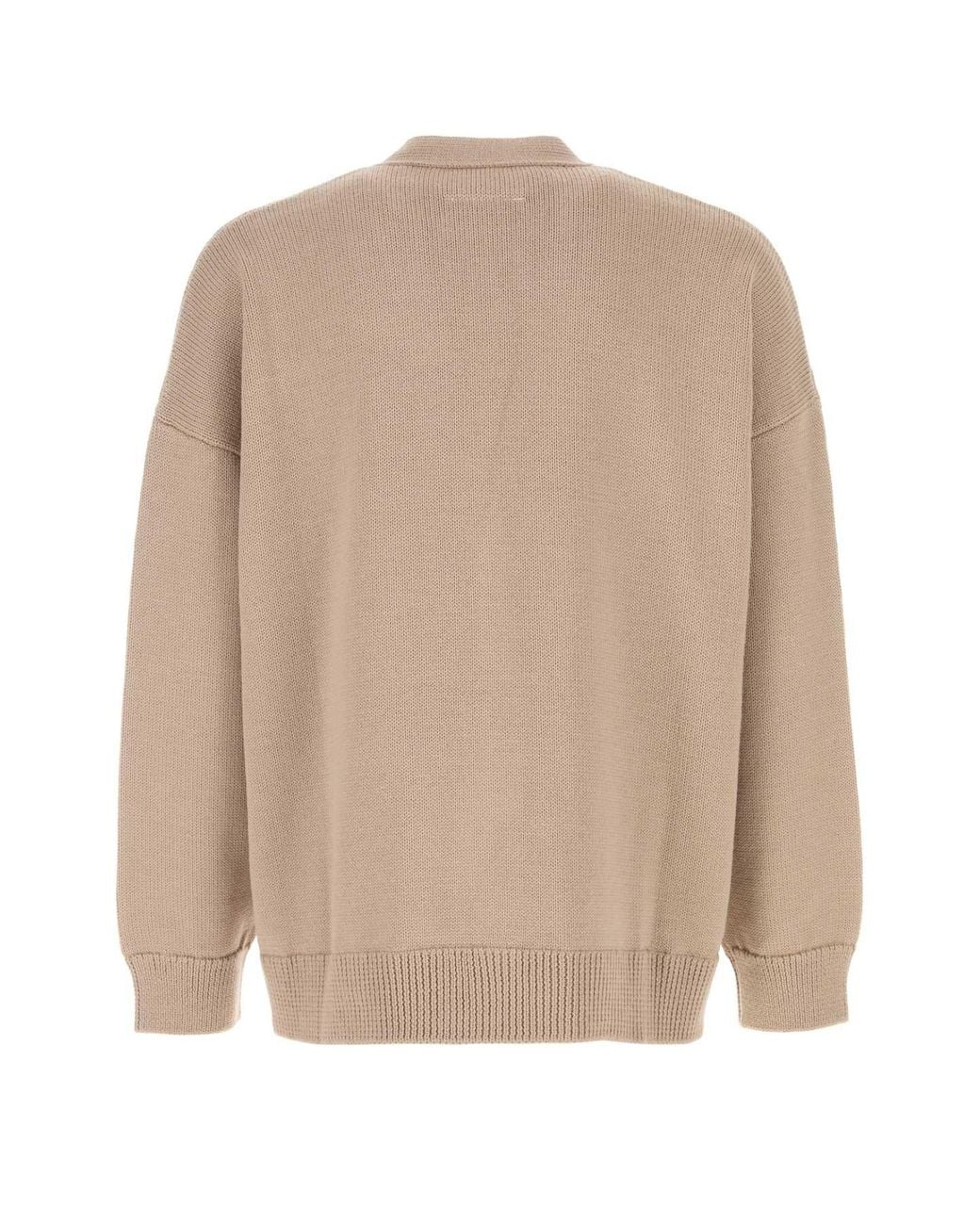 MM6 by Maison Margiela Natural Wool And Acrylic Cardigan