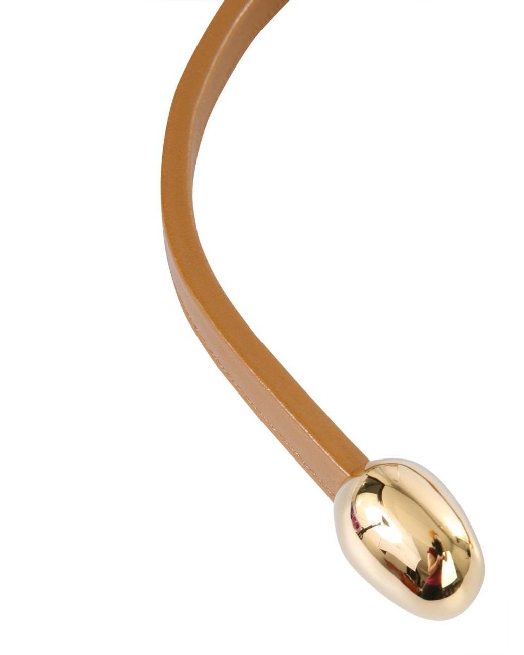 Bottega Veneta Metallic Leather Necklace Brass Necklaces