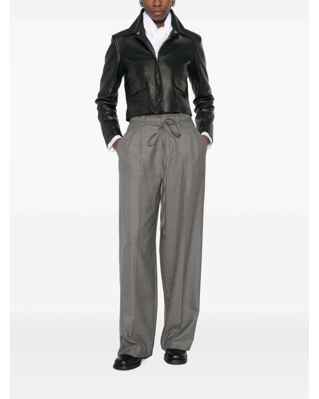 Rossi Gray Noa Wool Trousers