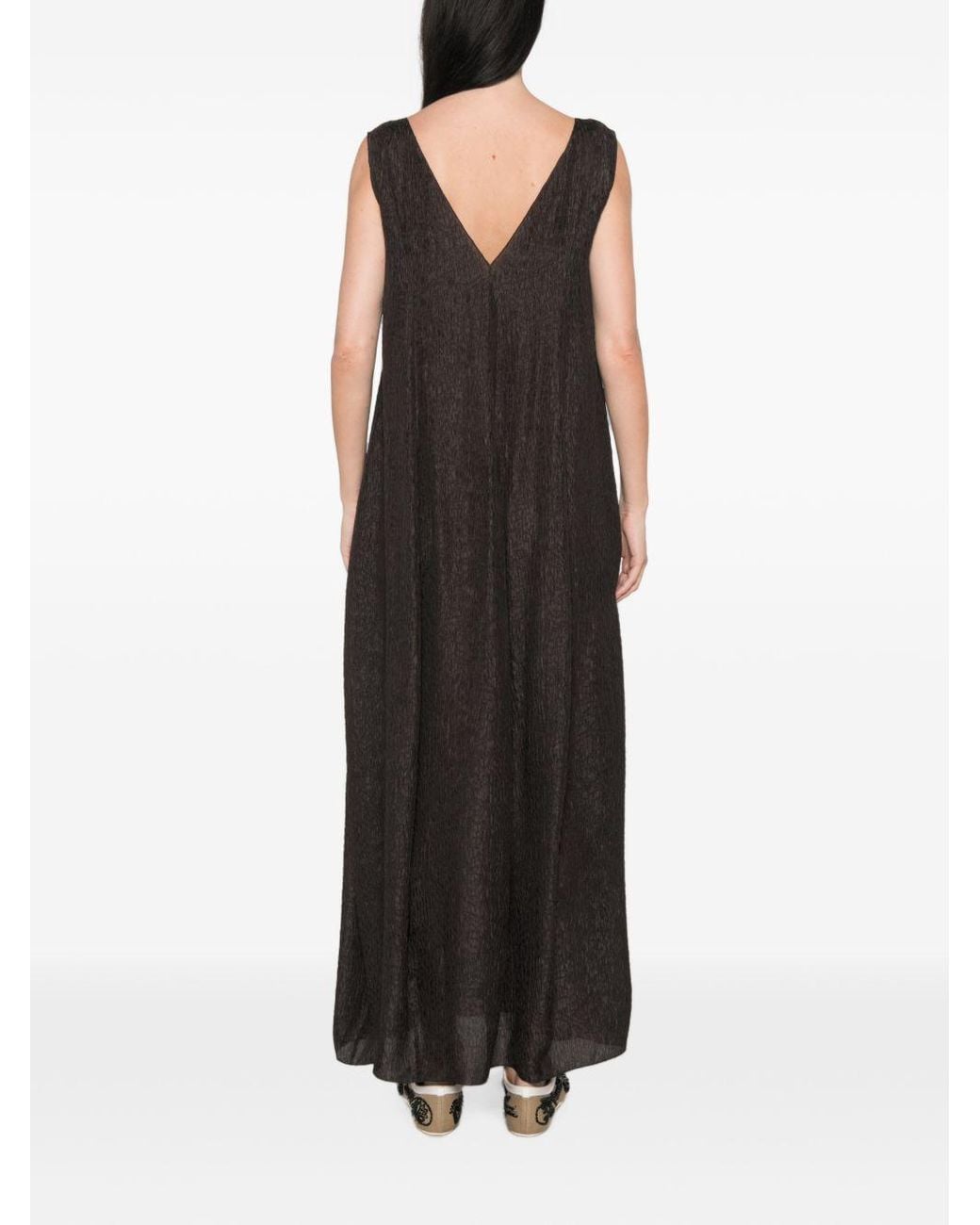 Cortana Black Anhelo Silk Long Dress