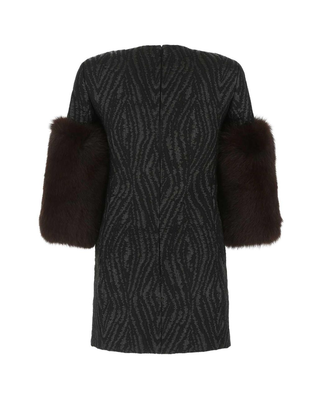 Saint Laurent Black Damask Mini Dress