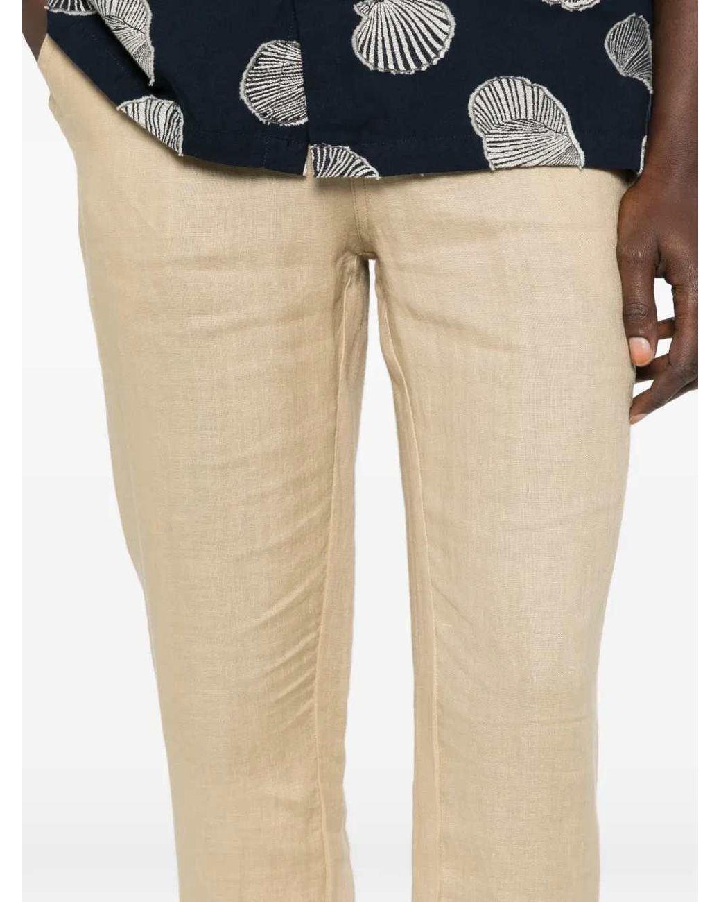 Kiton Natural Drawstring Waist Pants for men