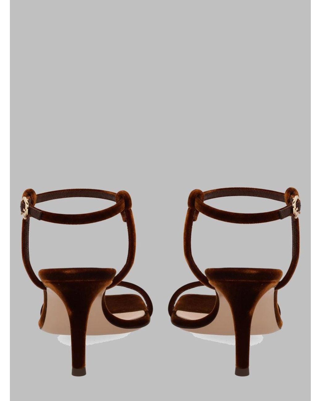 Gianvito Rossi Black Velvet Ankle-Strap Heeled Sandals