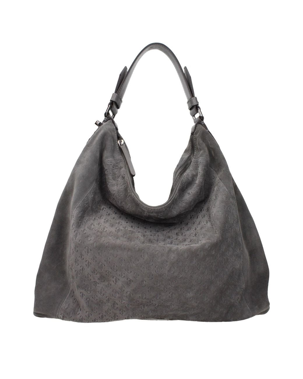Jimmy Choo Gray Shoulder Bags Anna Chamois/Storm