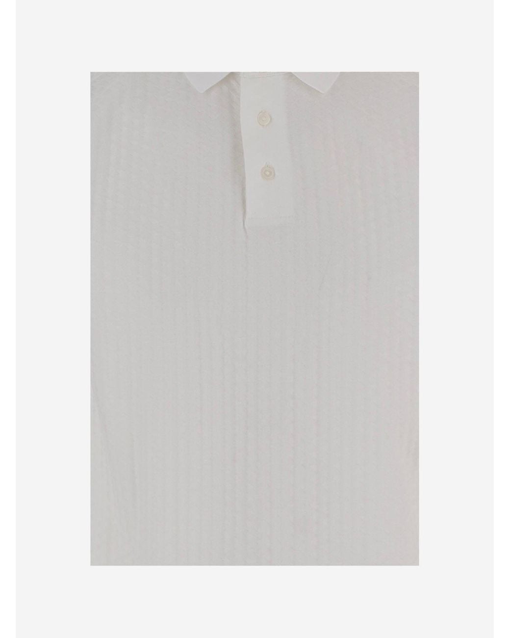 Emporio Armani White Cotton Polo Shirt