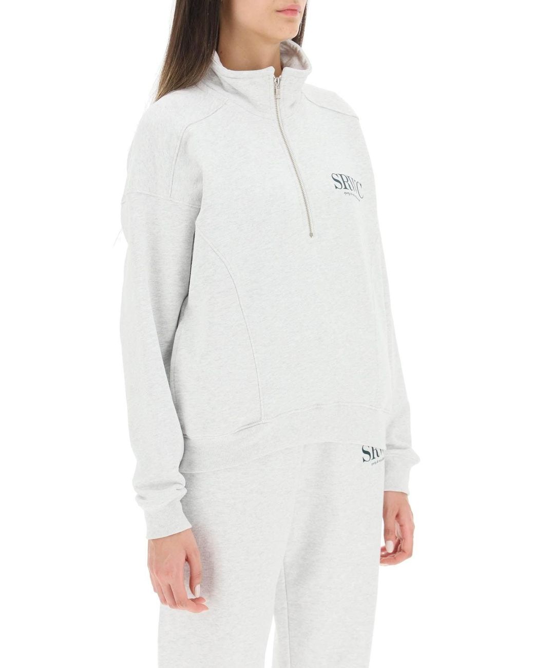 Sporty & Rich Sporty Rich Upper East Side Quarter Zip Sweatshirt