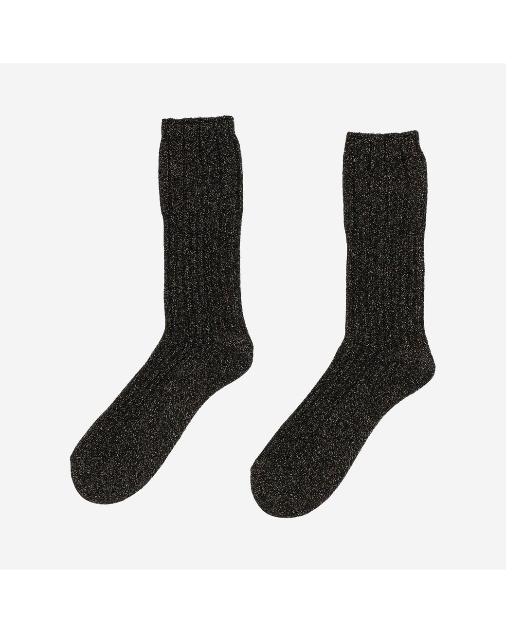 ANT45 Black Ribbed Stretch Cotton Blend Socks