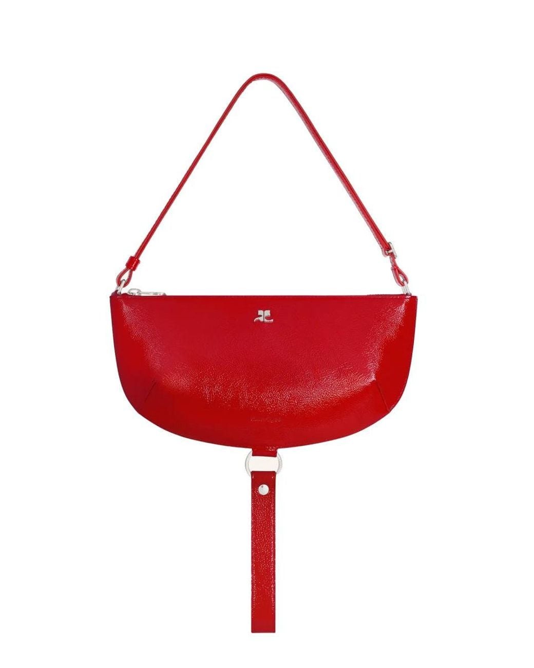 Courreges Red Holy Eclipse Leather Bag