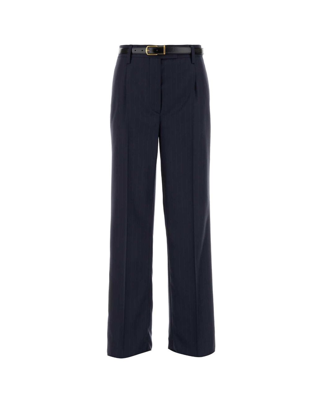 Prada Blue Embroidered Wool Pant