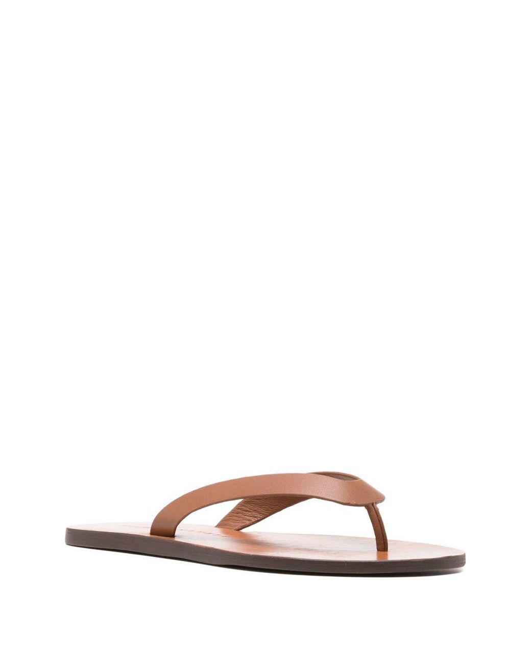 Manebí White Leather Thong Sandals