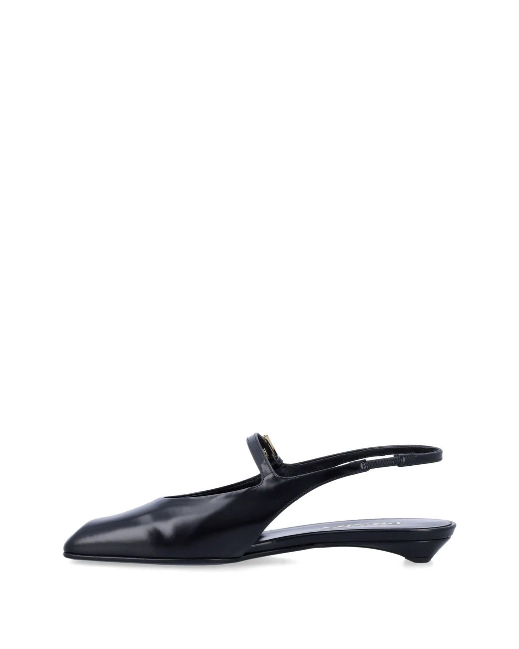Prada Blue Leather Slingback Ballet Flats